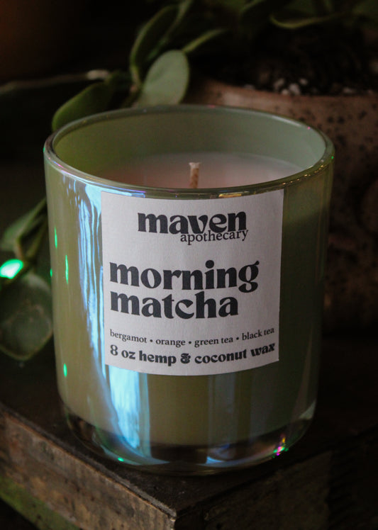 Morning Matcha Hemp & Coconut Wax Candle 8oz