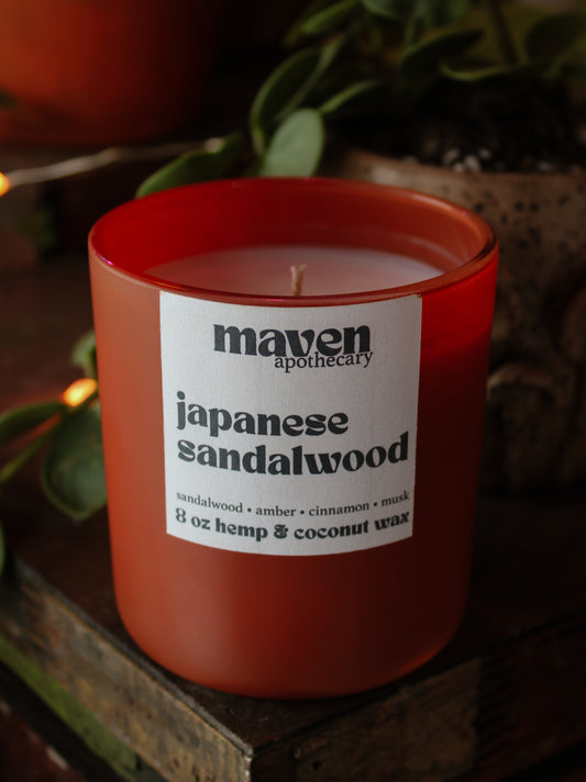 Japanese Sandalwood Hemp & Coconut Wax Candle 8oz