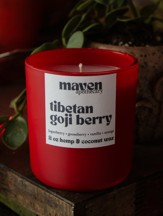 Tibetan Goji Berry Hemp & Coconut Wax Candle 8oz