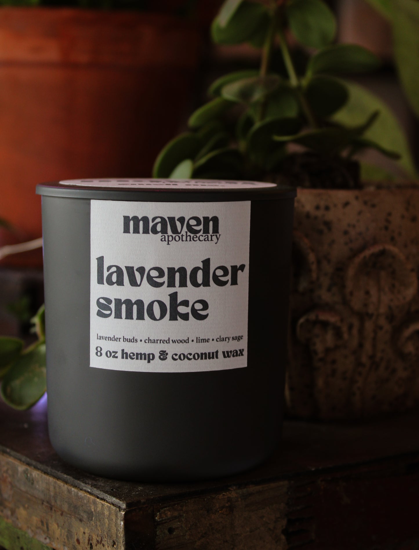 Lavender Smoke Hemp & Coconut Wax Candle 8oz