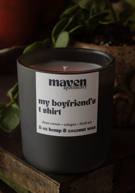 My Boyfriend's T Shirt Hemp & Coconut Wax Candle 8oz