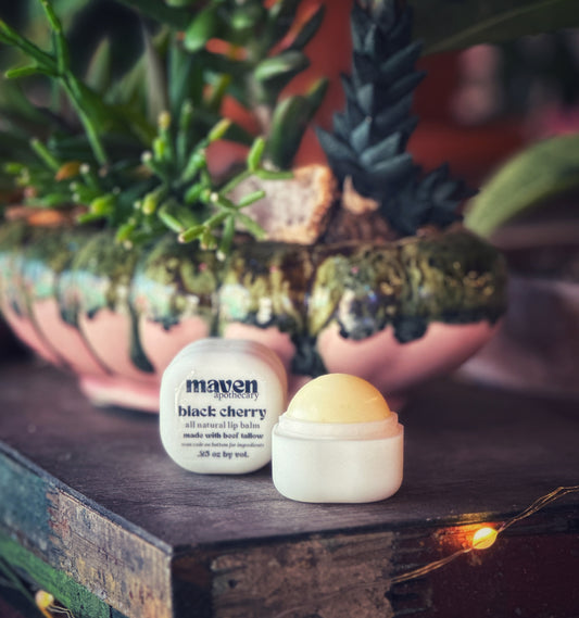 Lip Balm Cube Black Cherry (Made with TALLOW) .25oz