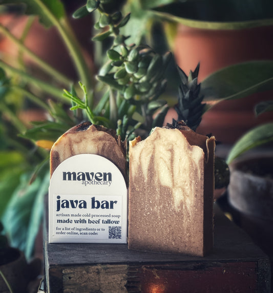 Cold Process Soap Java Bar (Made with TALLOW) 6.5oz