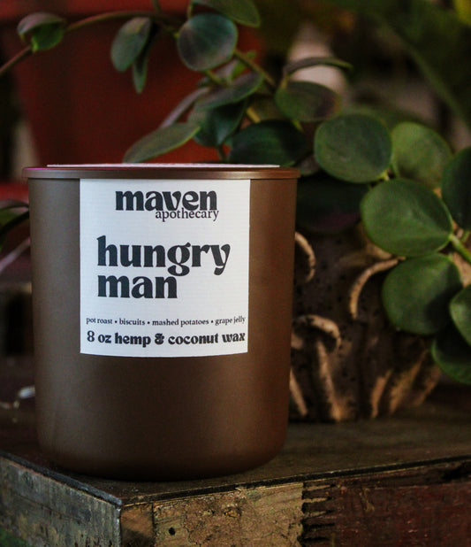 Hungry Man Hemp & Coconut Wax Candle 8oz