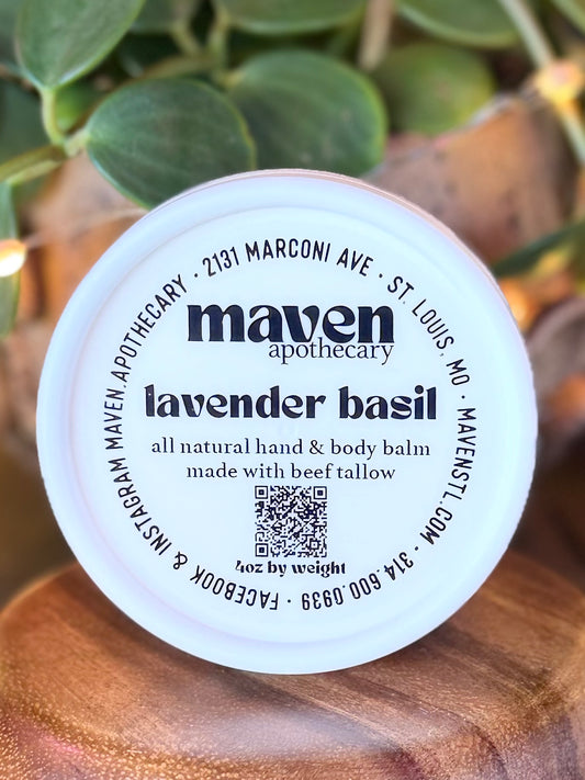 Tallow Balm Lavender Basil 4oz