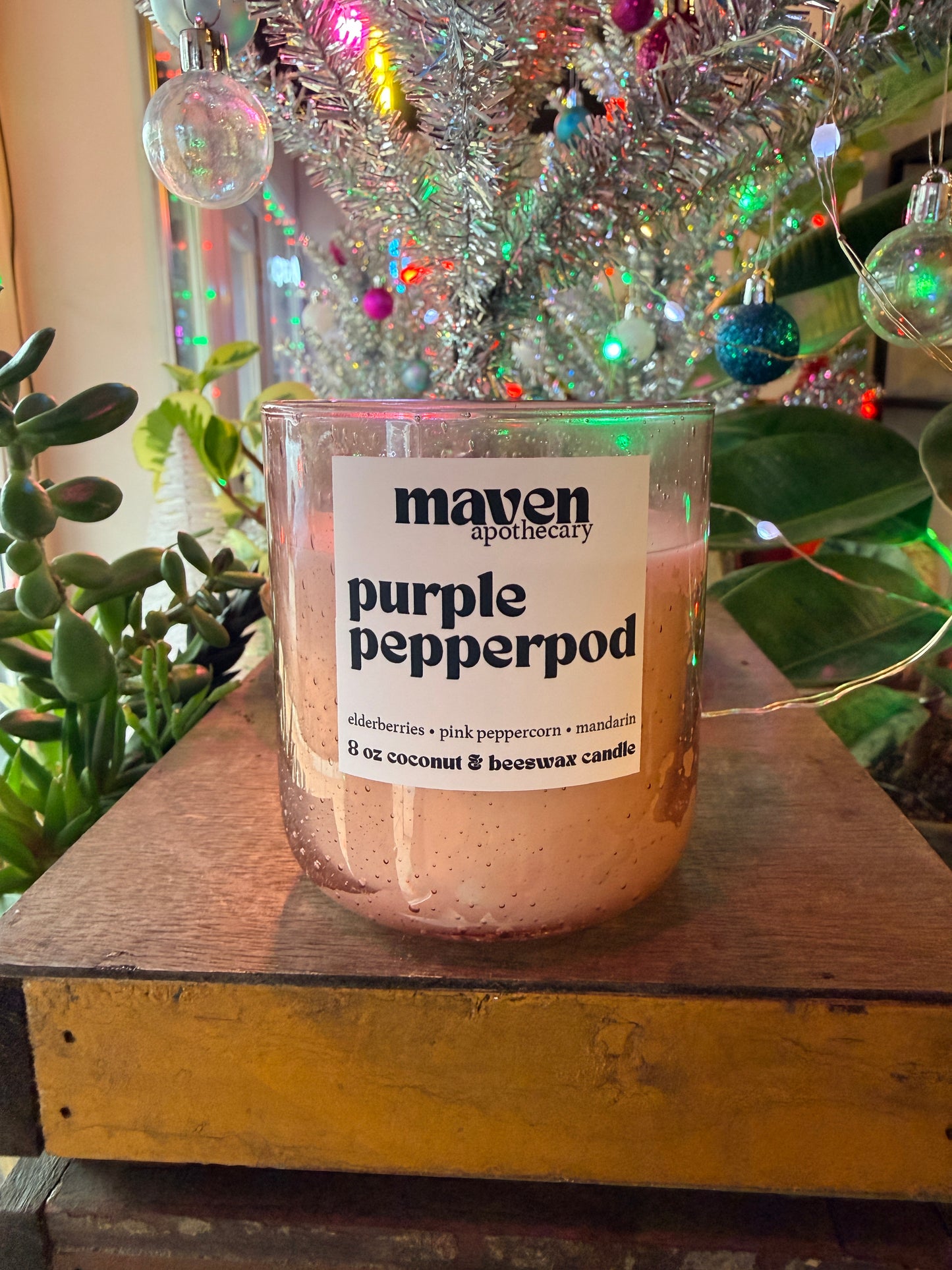 Purple Pepperpod Beeswax & Coconut Wax Candle 8oz