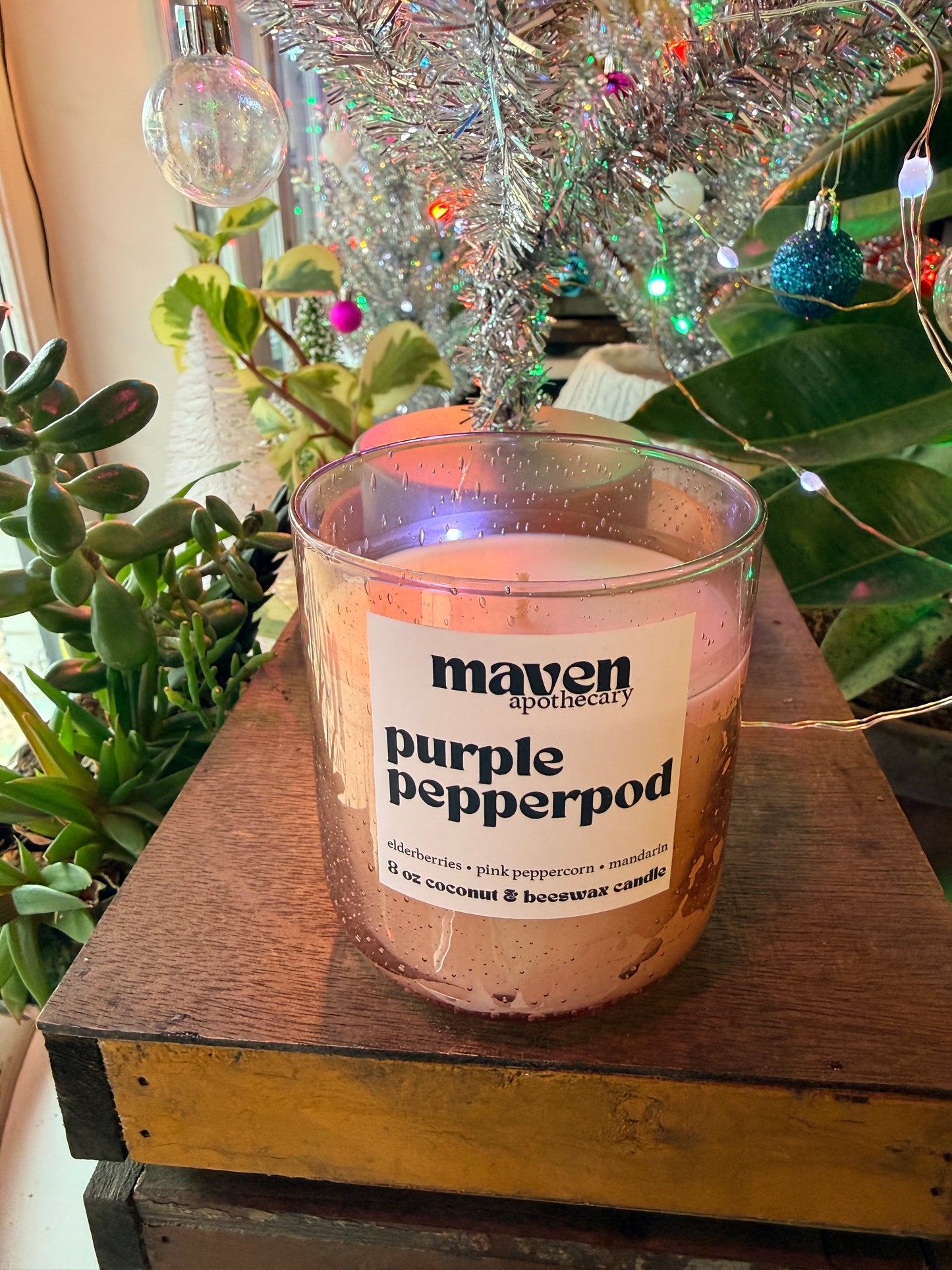 Purple Pepperpod Beeswax & Coconut Wax Candle 8oz