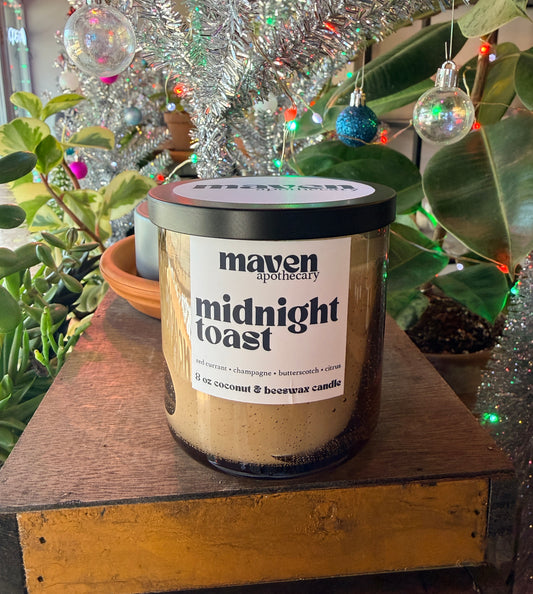 Midnight Toast Beeswax & Coconut Wax Candle 8oz