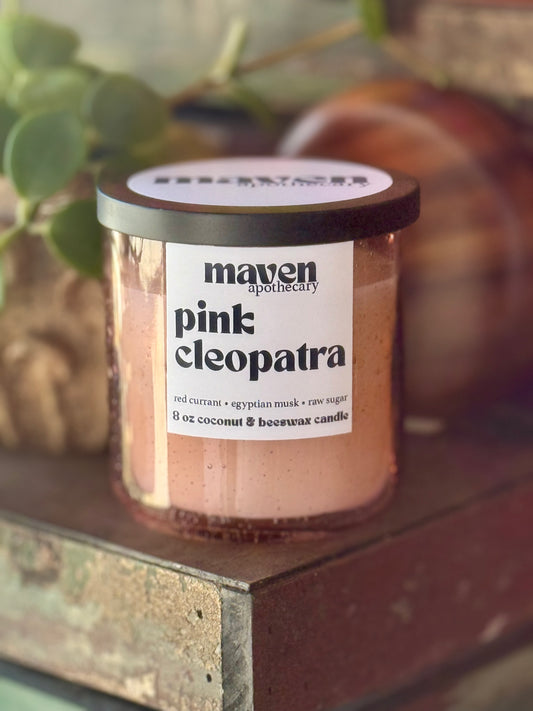 Pink Cleopatra Beeswax & Coconut Wax Candle 8oz