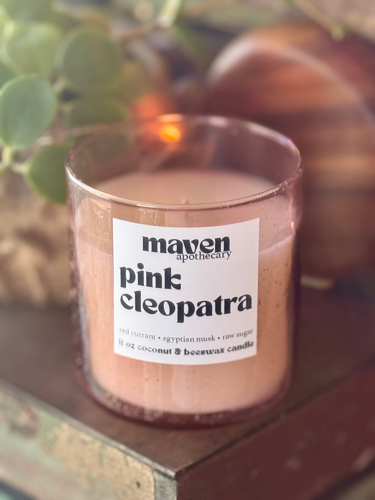 Pink Cleopatra Beeswax & Coconut Wax Candle 8oz