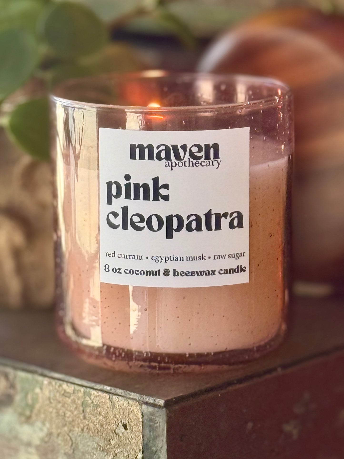 Pink Cleopatra Beeswax & Coconut Wax Candle 8oz