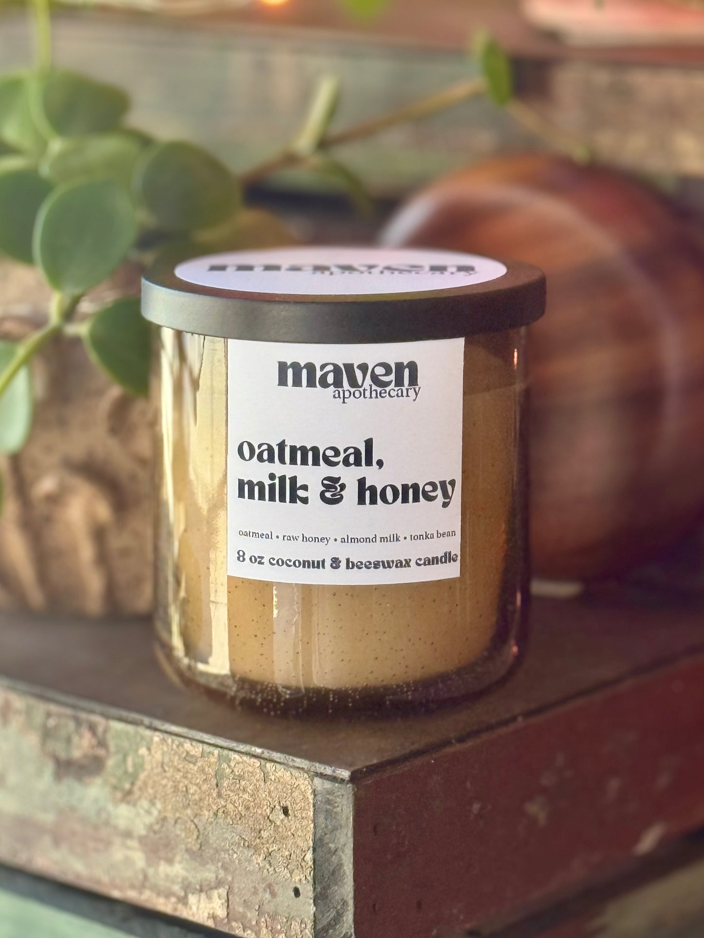 Oatmeal, Milk & Honey Beeswax & Coconut Wax Candle 8oz