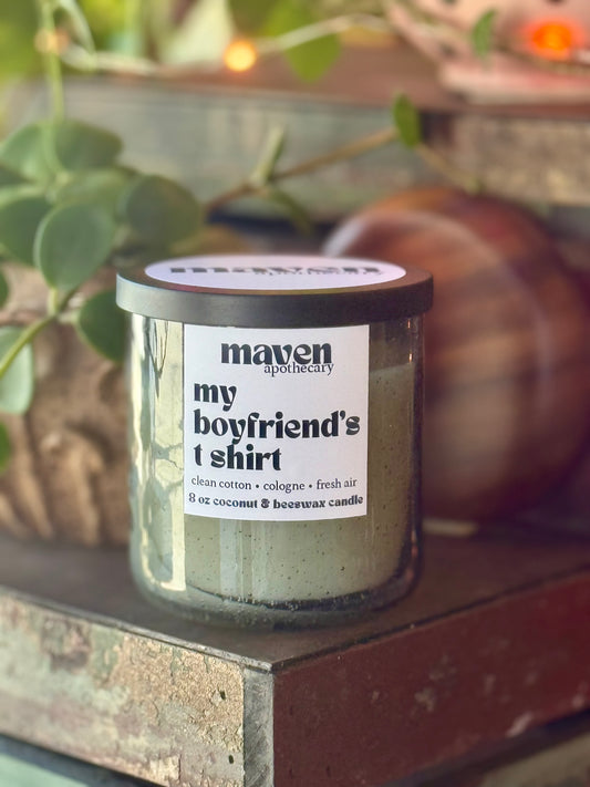 My Boyfriend's T Shirt Beeswax & Coconut Wax Candle 8oz
