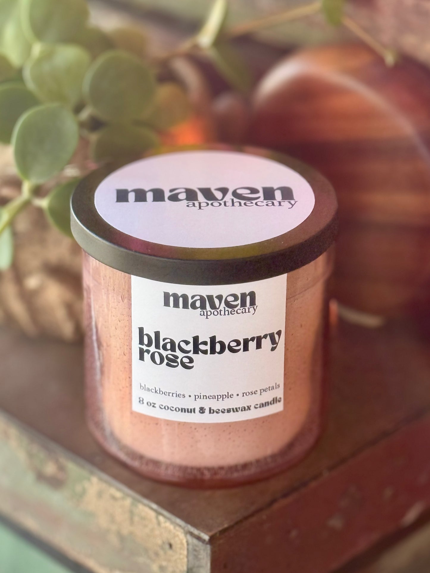 Blackberry Rose Beeswax & Coconut Wax Candle 8oz