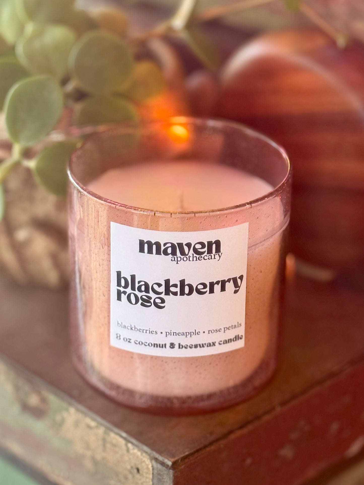Blackberry Rose Beeswax & Coconut Wax Candle 8oz