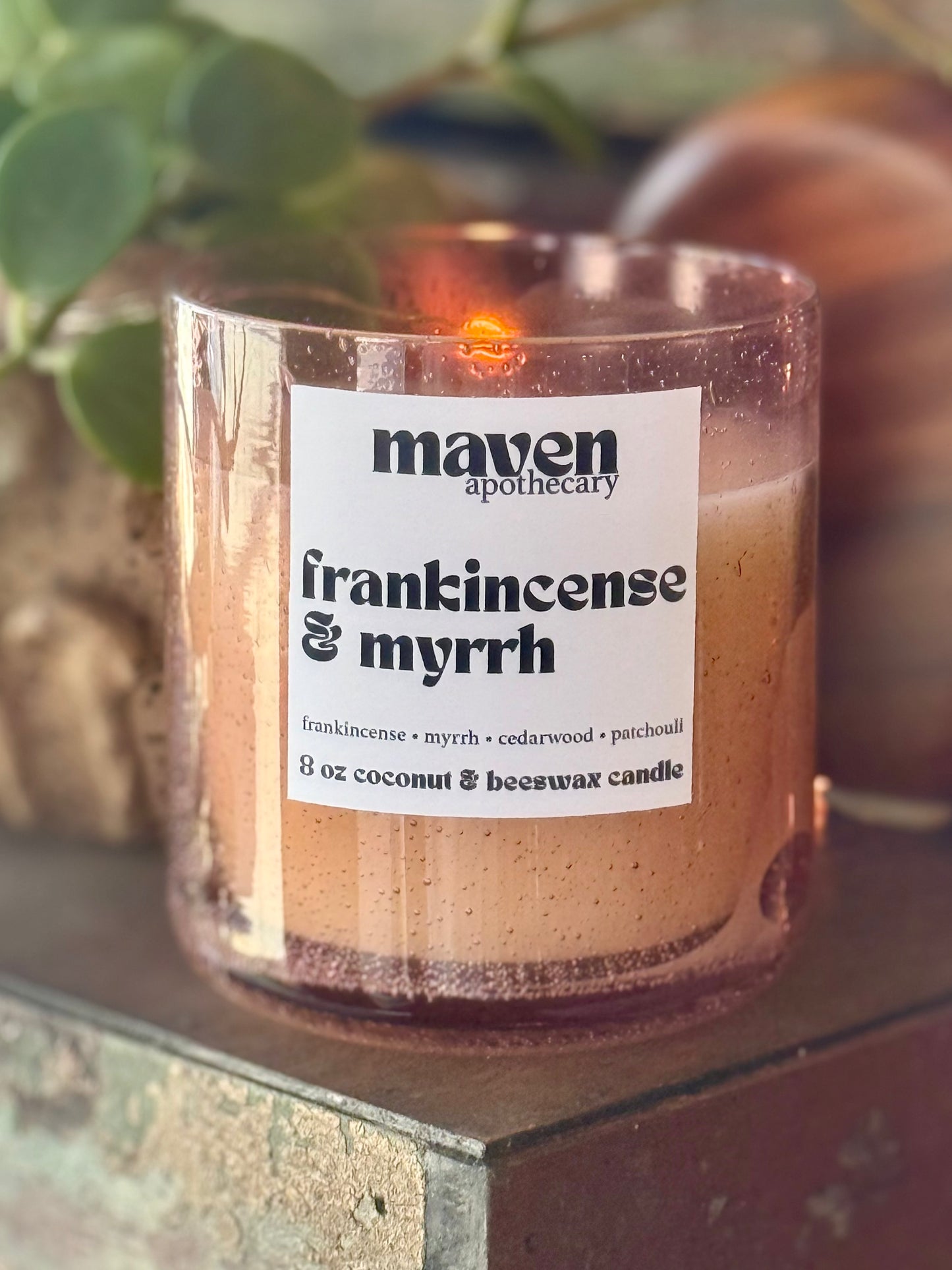 Frankincense & Myrrh Beeswax & Coconut Wax Candle 8oz