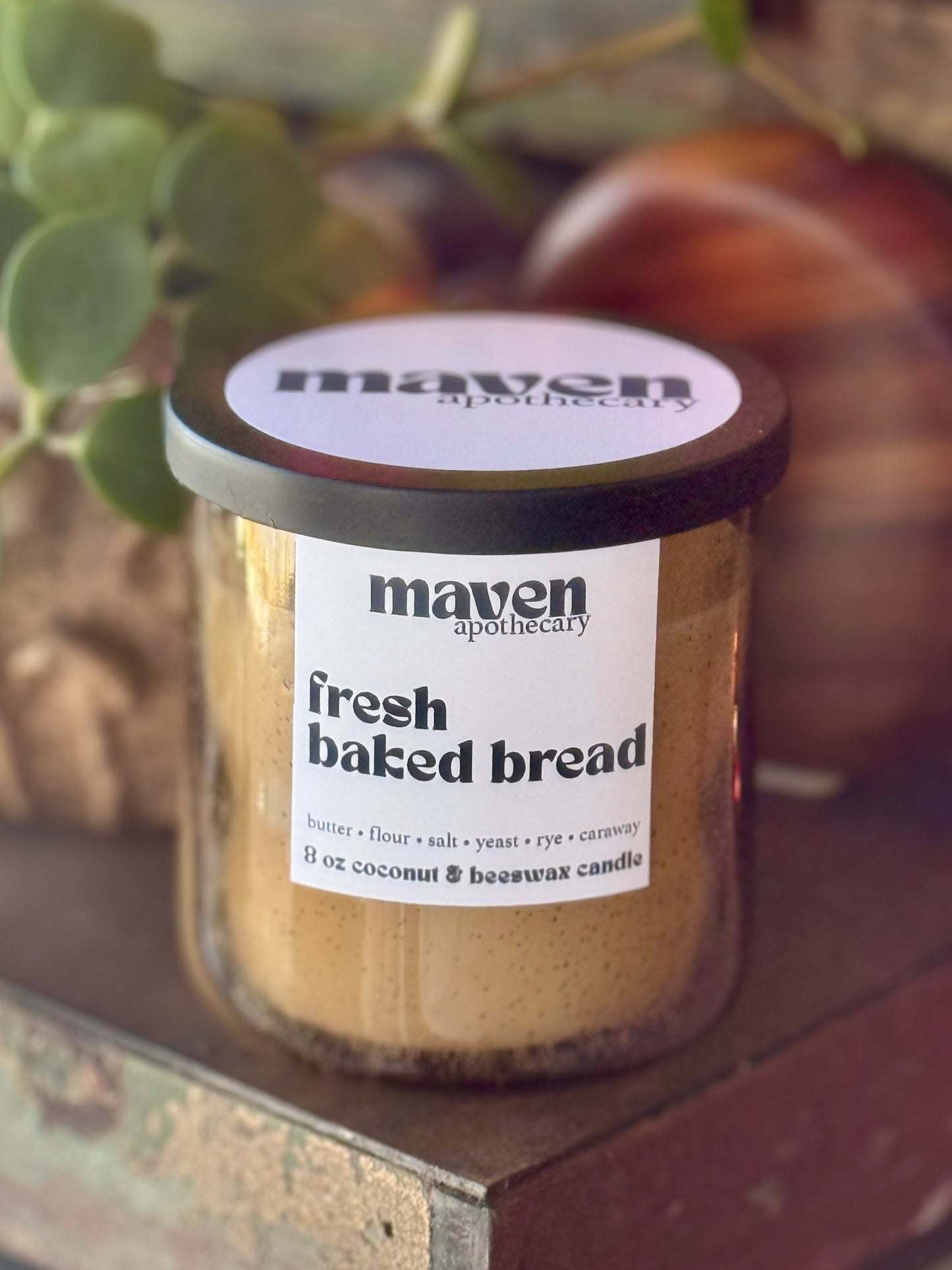 Fresh Baked Bread Beeswax & Coconut Wax Candle 8oz