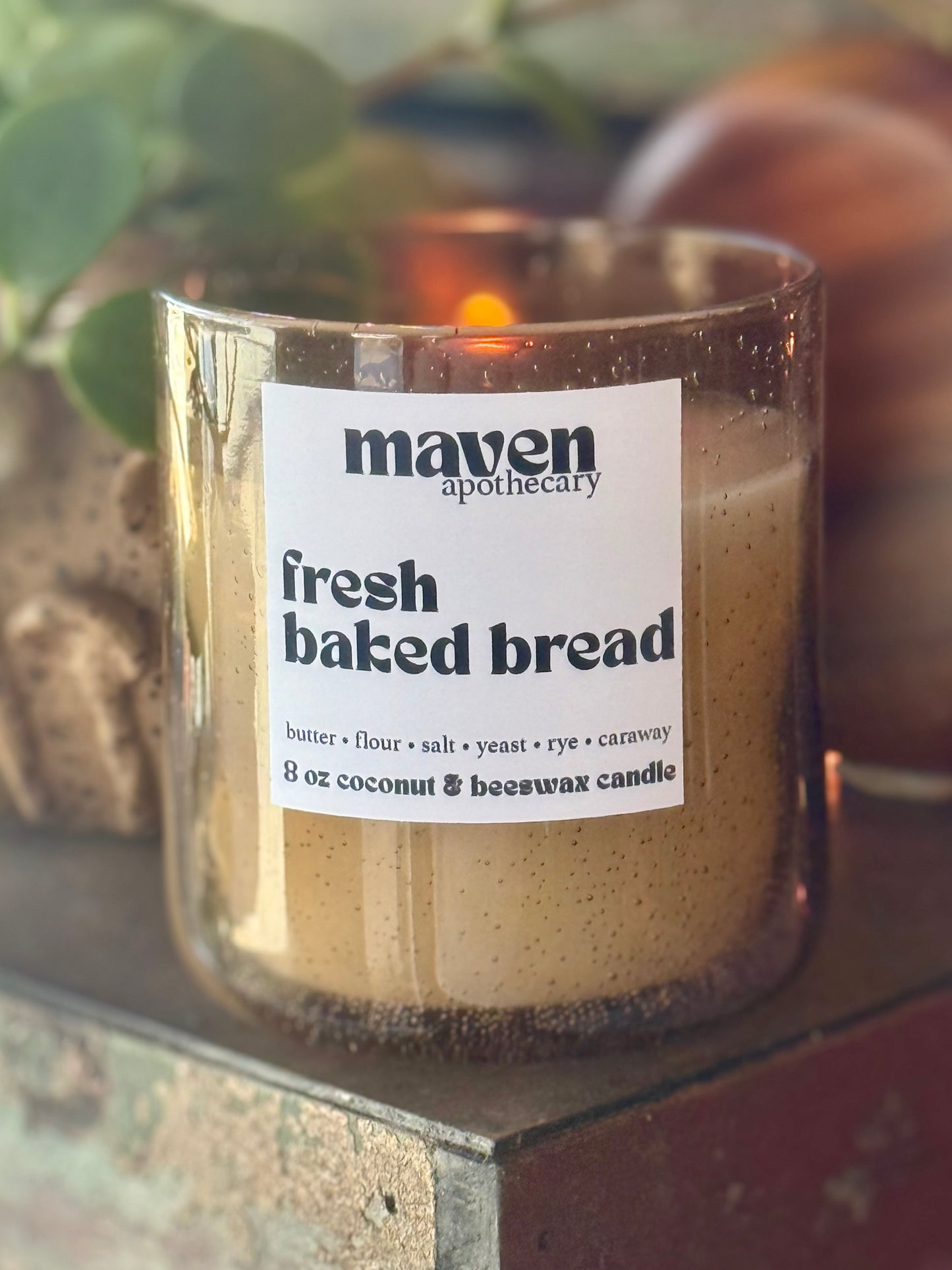 Fresh Baked Bread Beeswax & Coconut Wax Candle 8oz