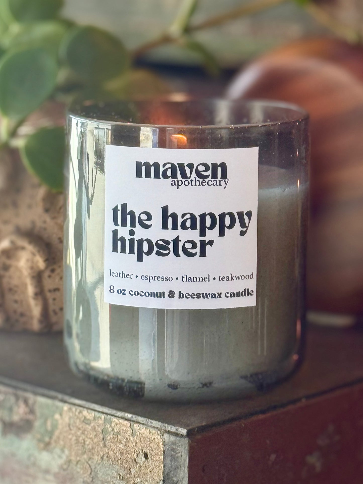 The Happy Hipster Beeswax & Coconut Wax Candle 8oz