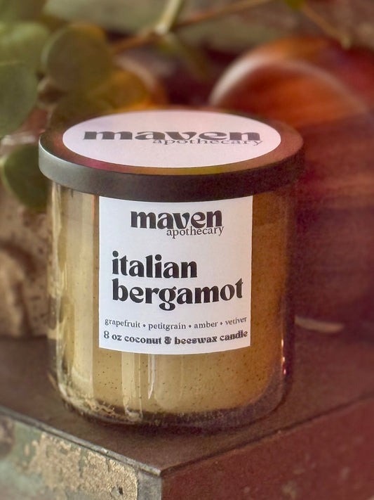 Italian Bergamot Beeswax & Coconut Wax Candle 8oz