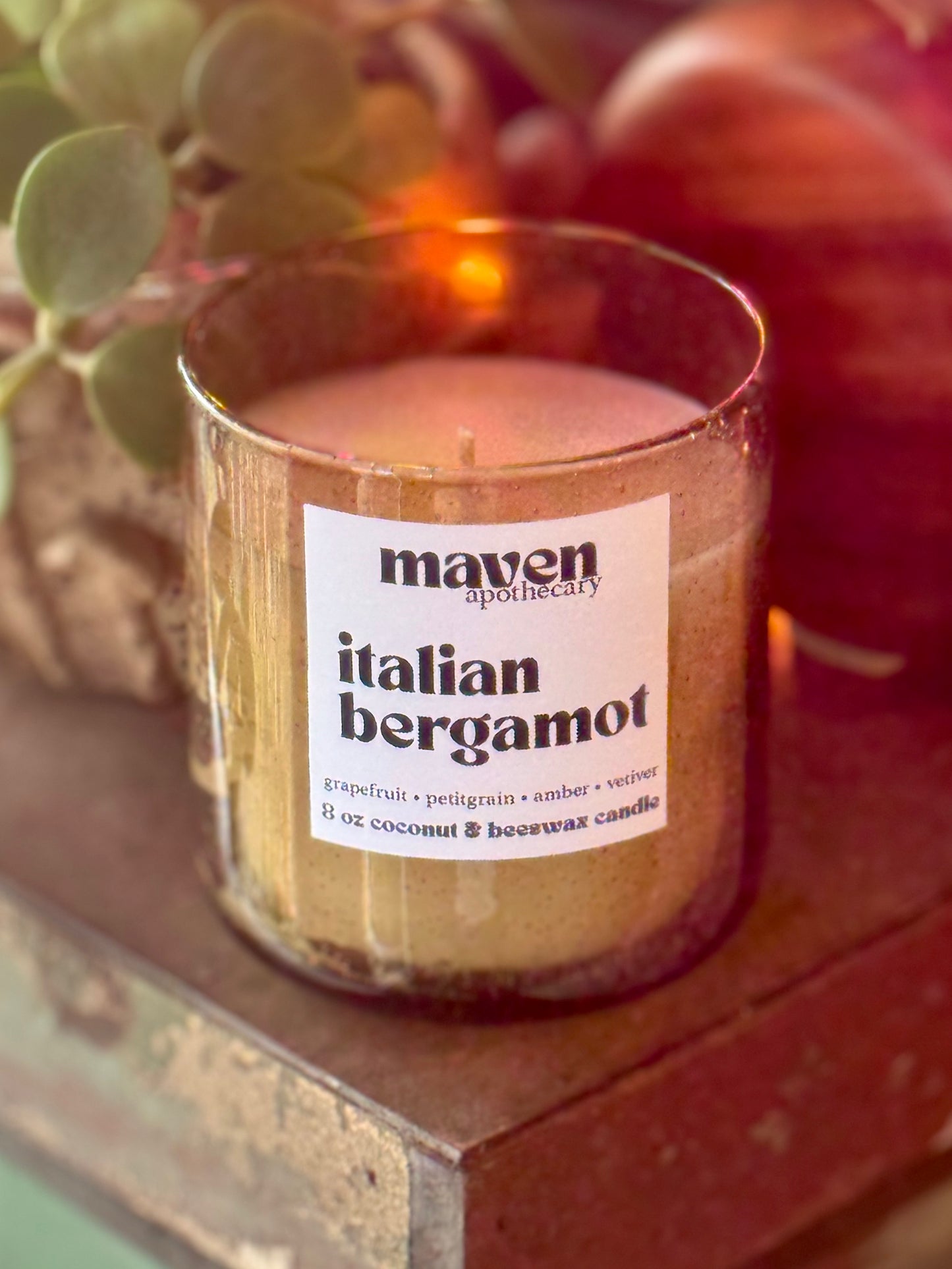 Italian Bergamot Beeswax & Coconut Wax Candle 8oz