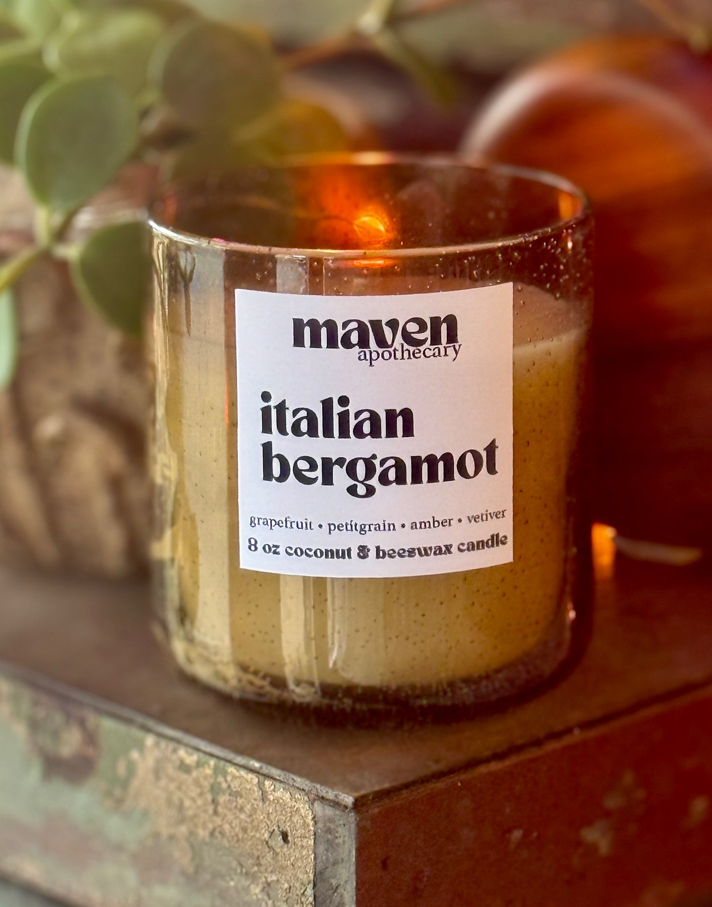 Italian Bergamot Beeswax & Coconut Wax Candle 8oz