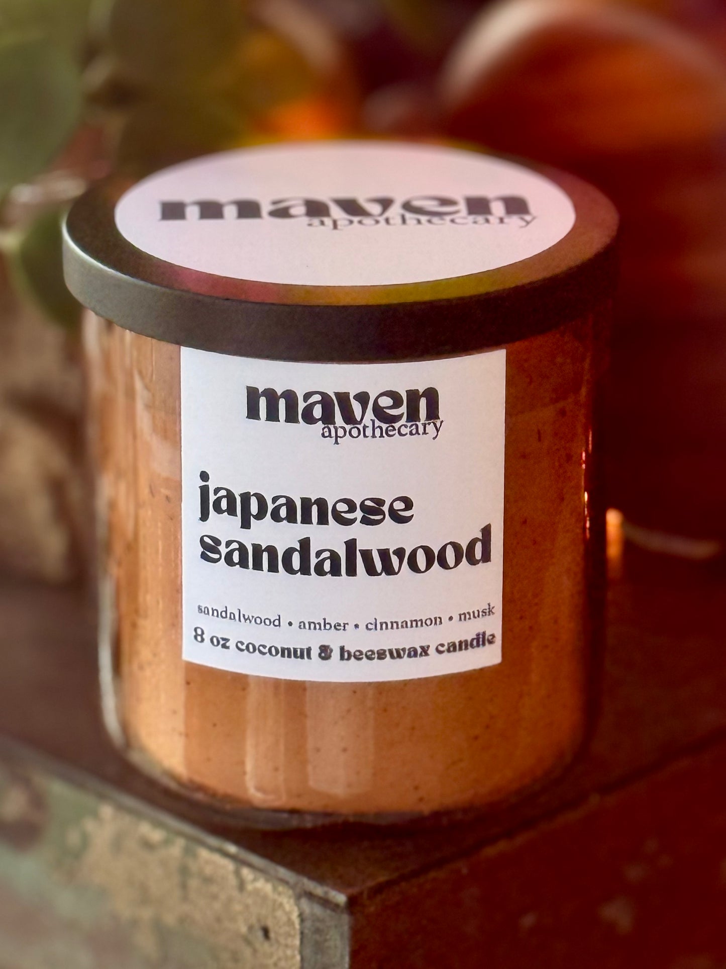 Japanese Sandalwood Beeswax & Coconut Wax Candle 8oz