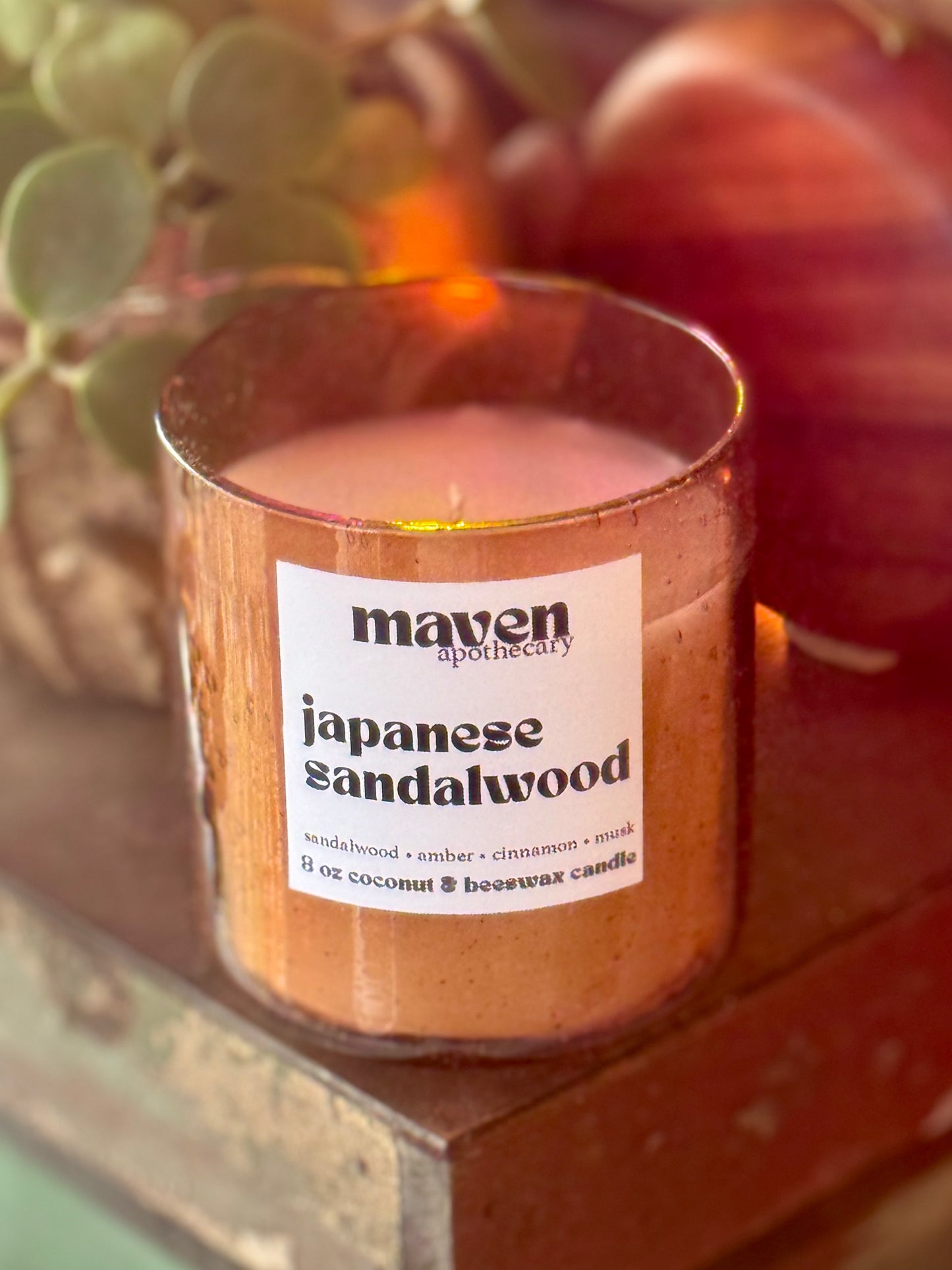 Japanese Sandalwood Beeswax & Coconut Wax Candle 8oz