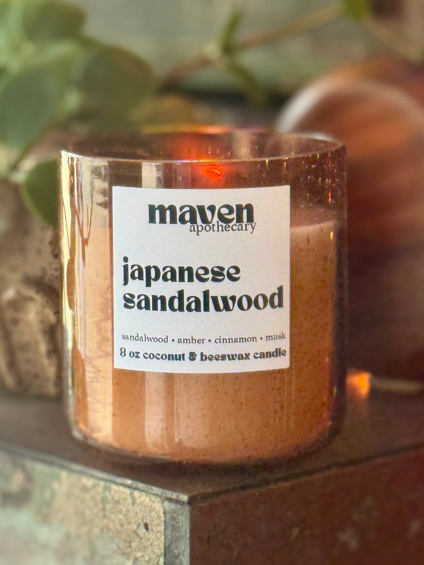 Japanese Sandalwood Beeswax & Coconut Wax Candle 8oz