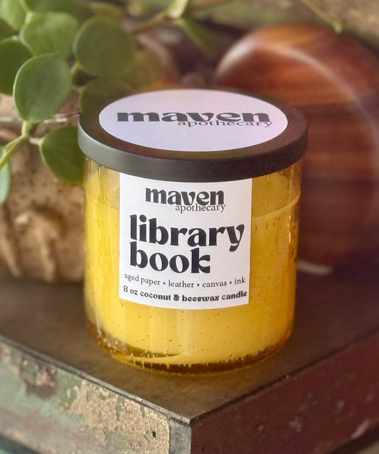 Library Book Beeswax & Coconut Wax Candle 8oz
