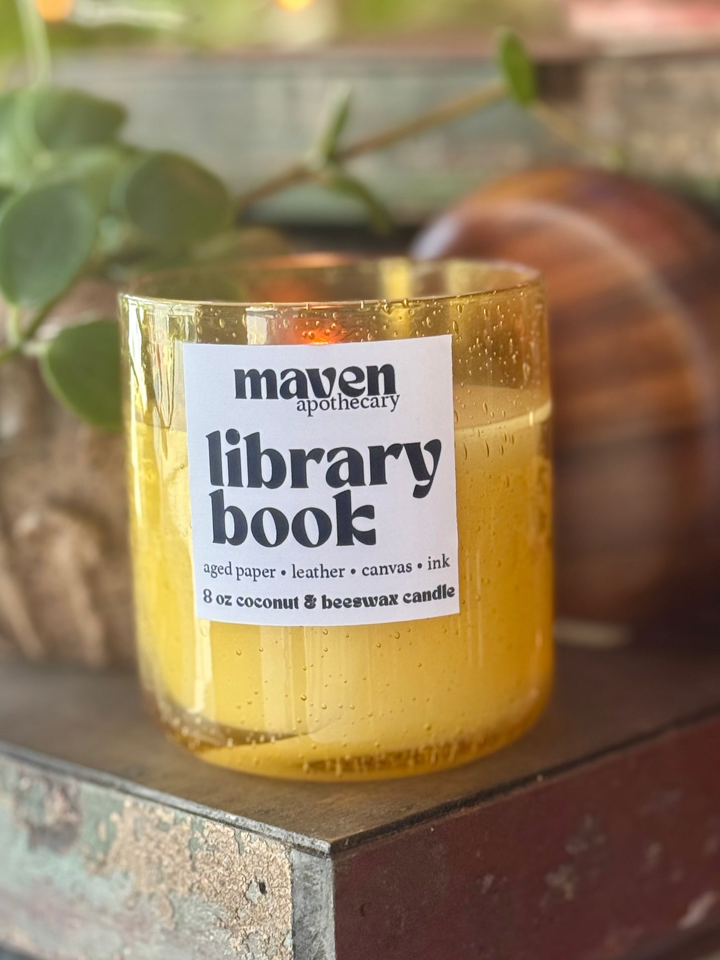 Library Book Beeswax & Coconut Wax Candle 8oz