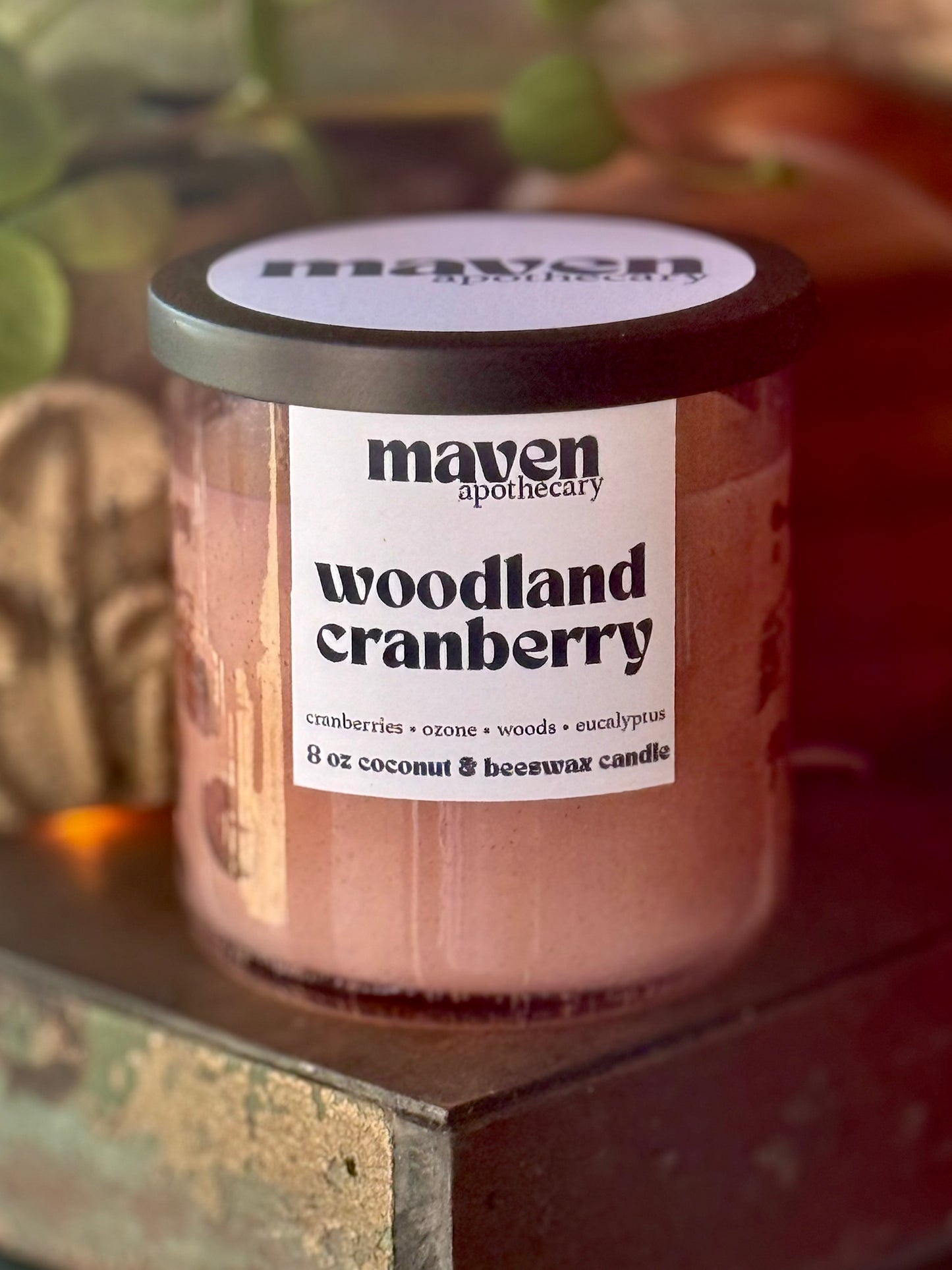 Woodland Cranberry Beeswax & Coconut Wax Candle 8oz