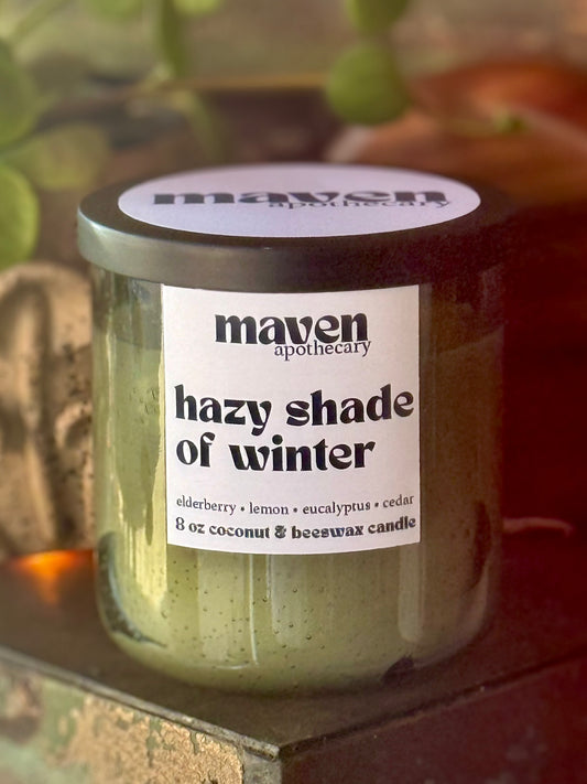 Hazy Shade of Winter Beeswax & Coconut Wax Candle 8oz