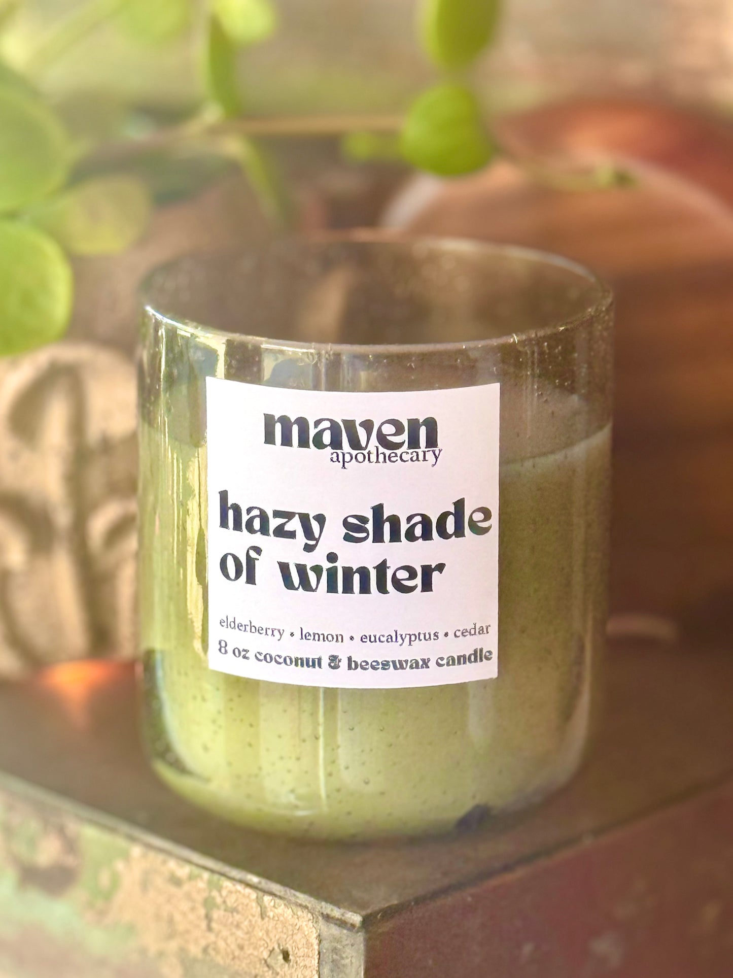 Hazy Shade of Winter Beeswax & Coconut Wax Candle 8oz