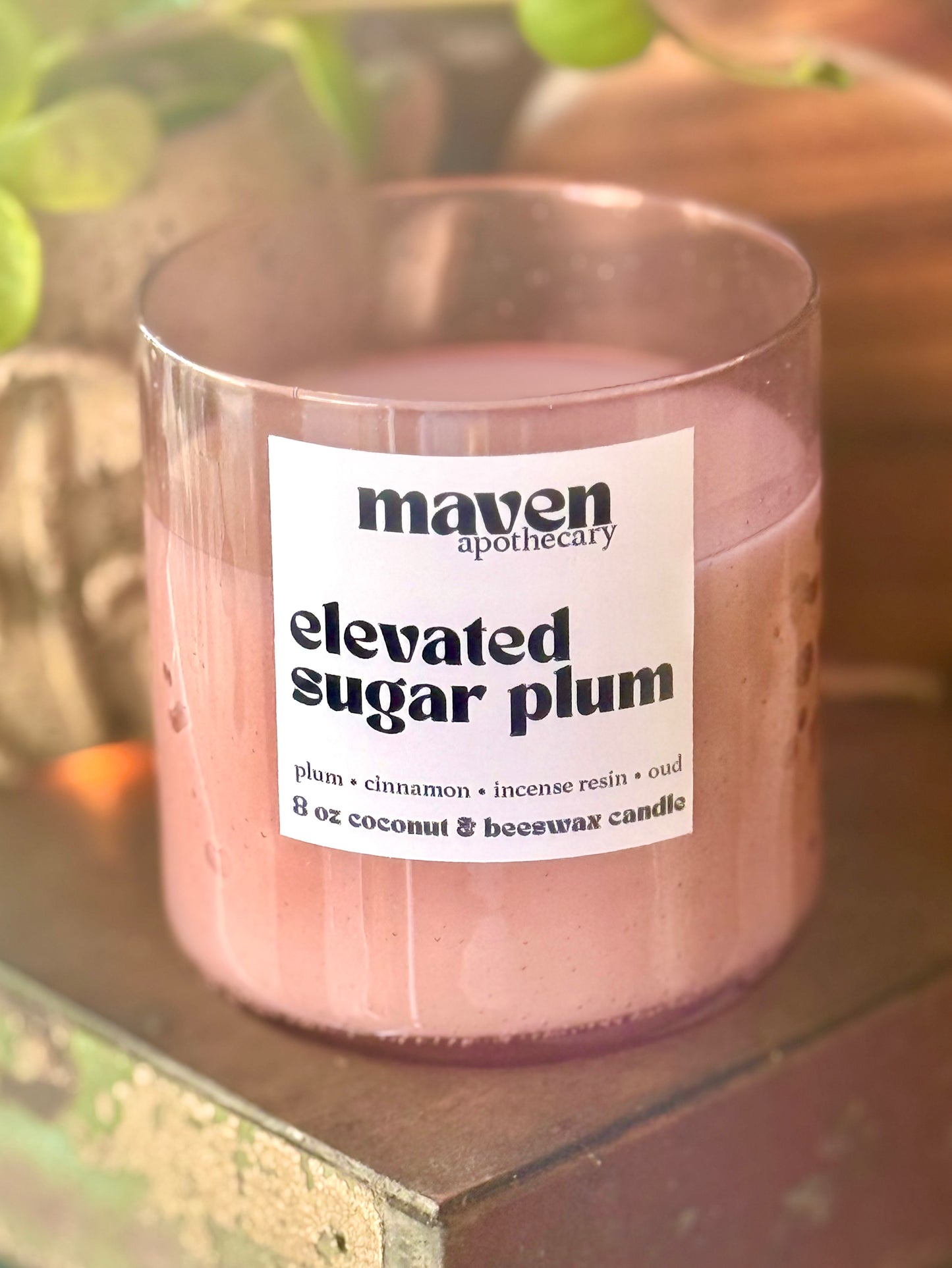Elevated Sugar Plum Beeswax & Coconut Wax Candle 8oz