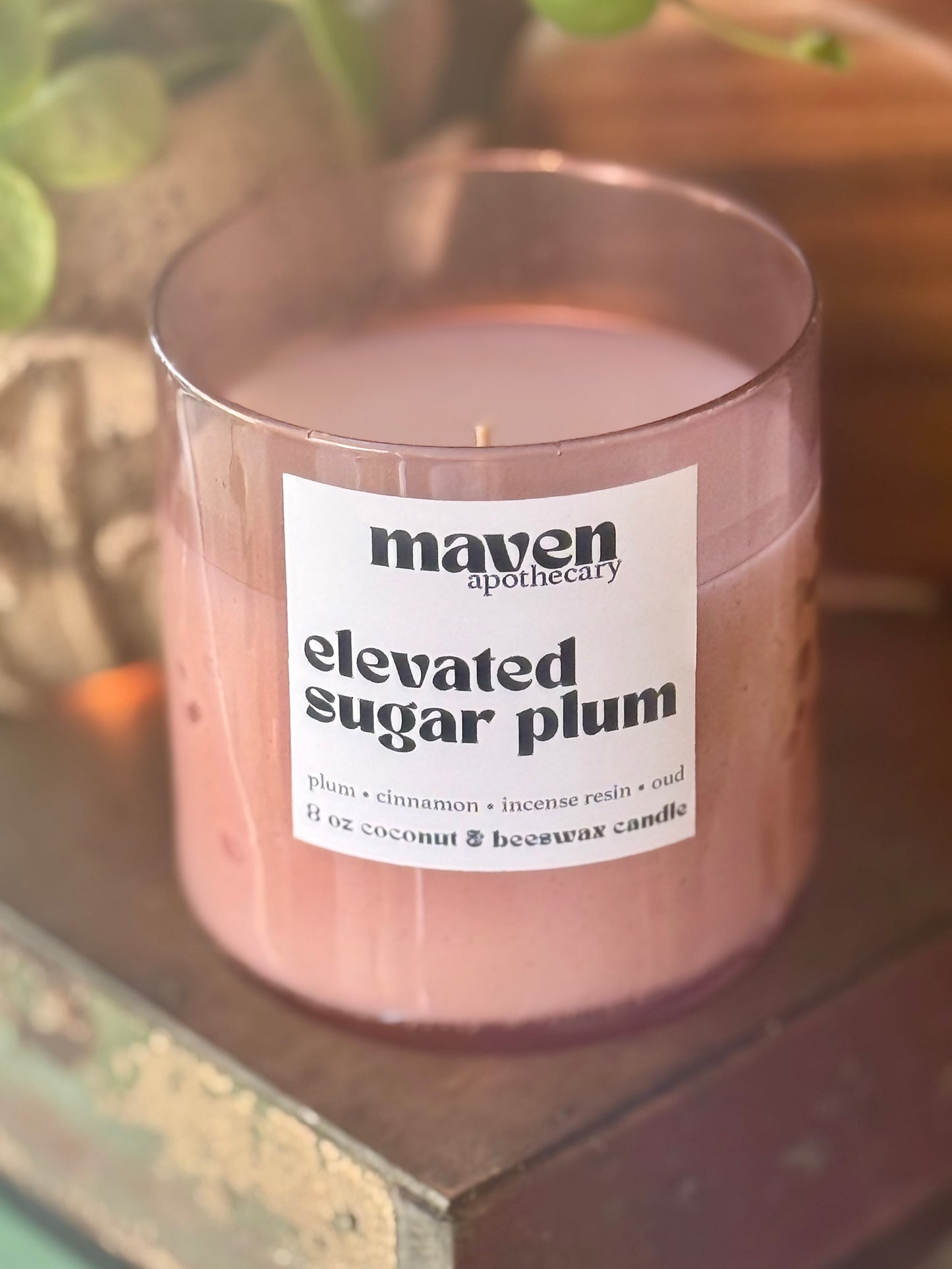 Elevated Sugar Plum Beeswax & Coconut Wax Candle 8oz
