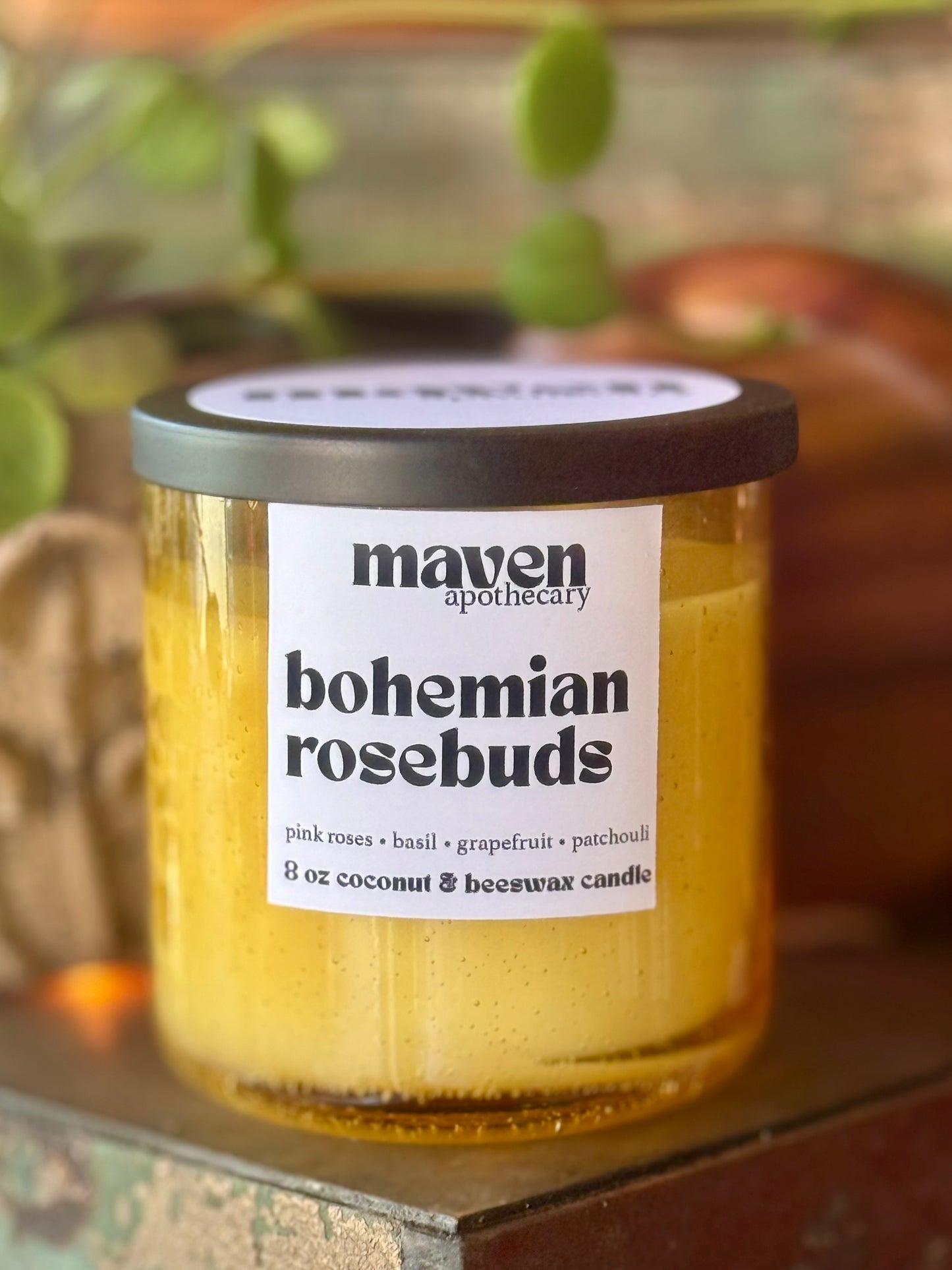 Bohemian Rosebuds Beeswax & Coconut Wax Candle 8oz