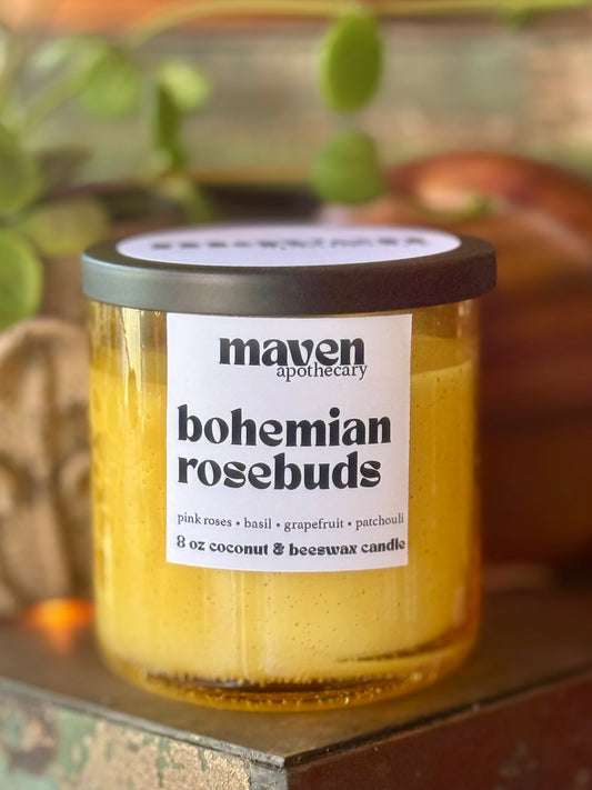 Bohemian Rosebuds Beeswax & Coconut Wax Candle 8oz