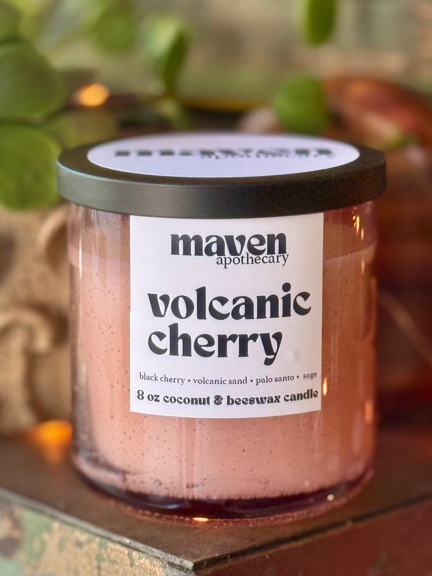 Volcanic Cherry Beeswax & Coconut Wax Candle 8oz