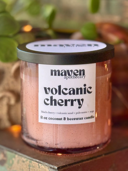 Volcanic Cherry Beeswax & Coconut Wax Candle 8oz
