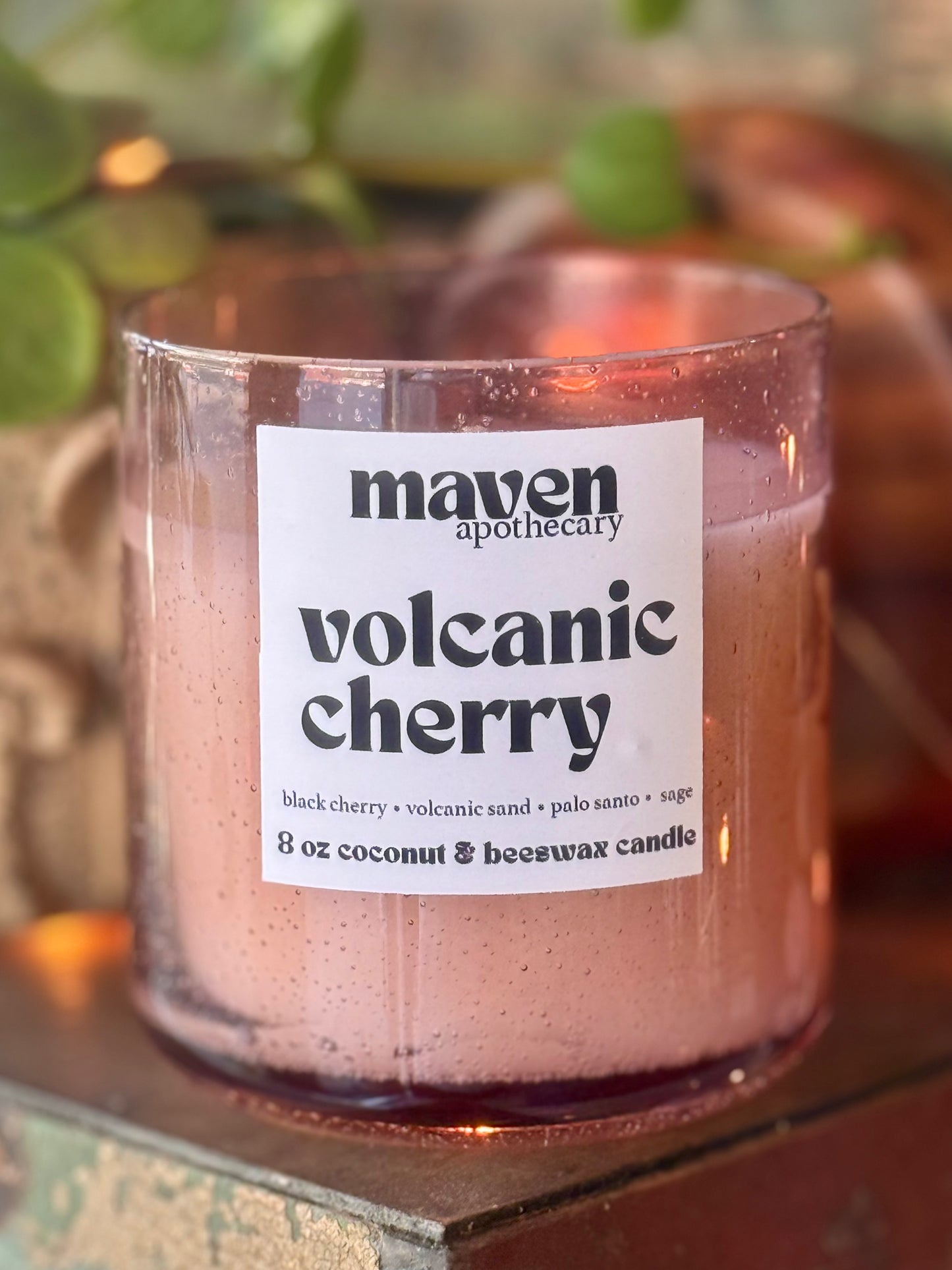 Volcanic Cherry Beeswax & Coconut Wax Candle 8oz