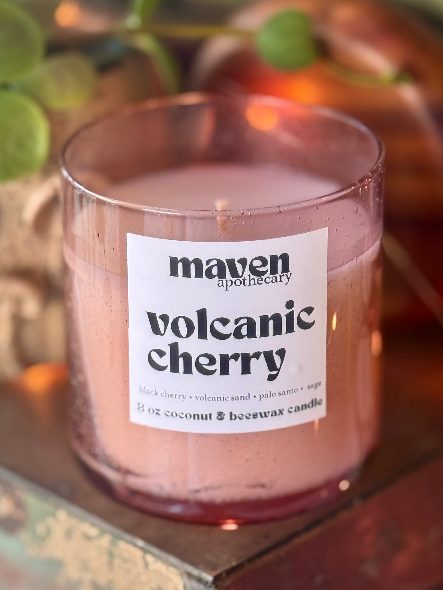 Volcanic Cherry Beeswax & Coconut Wax Candle 8oz