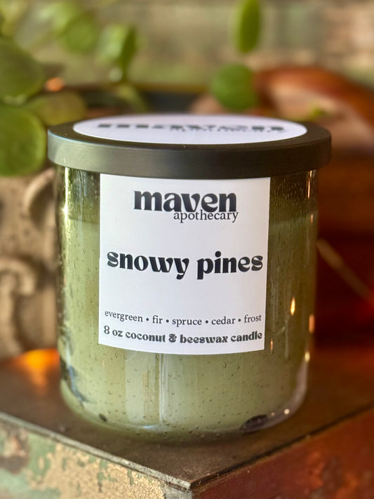 Snowy Pines Beeswax & Coconut Wax Candle 8oz