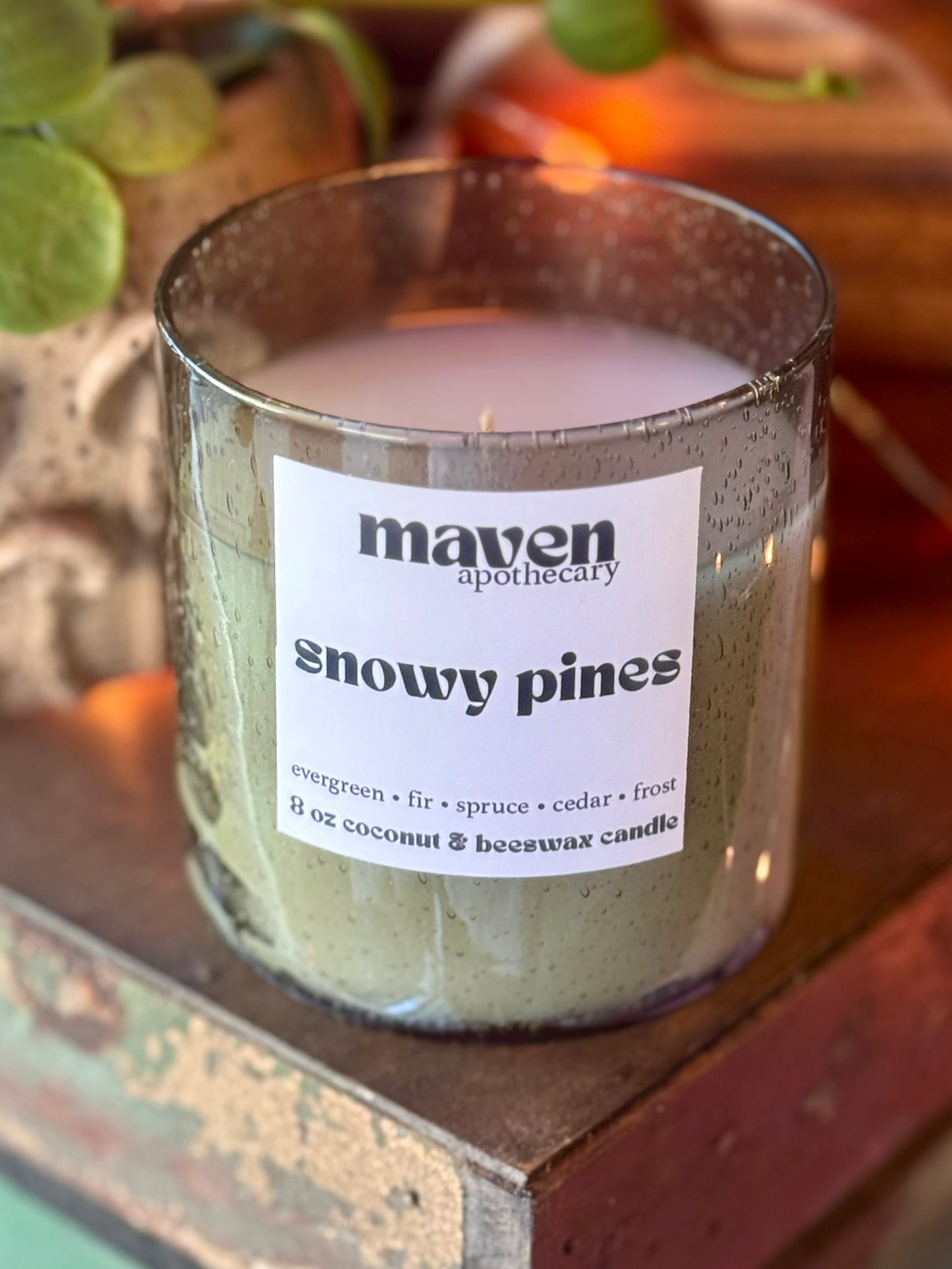 Snowy Pines Beeswax & Coconut Wax Candle 8oz