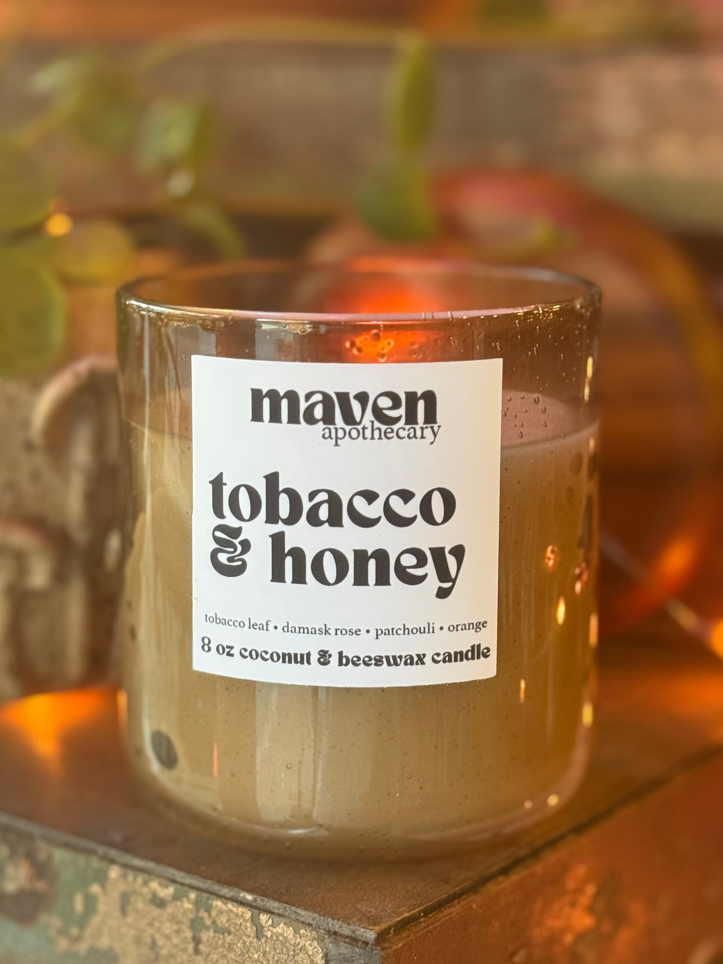 Tobacco & Honey Beeswax & Coconut Wax Candle 8oz