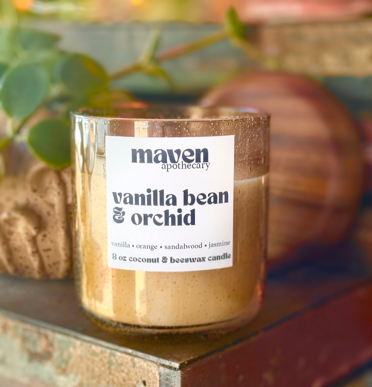 Vanilla Bean & Orchid Beeswax & Coconut Wax Candle 8oz