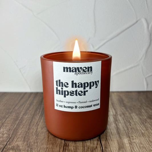 The Happy Hipster Hemp & Coconut Wax Candle 8oz