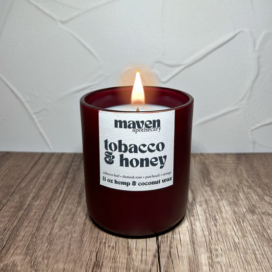 Tobacco & Honey Hemp & Coconut Wax Candle 8oz