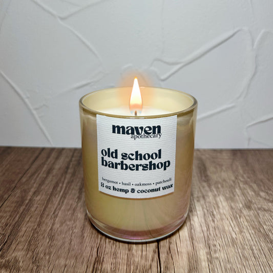 Old School Barbershop Hemp & Coconut Wax Candle 8oz