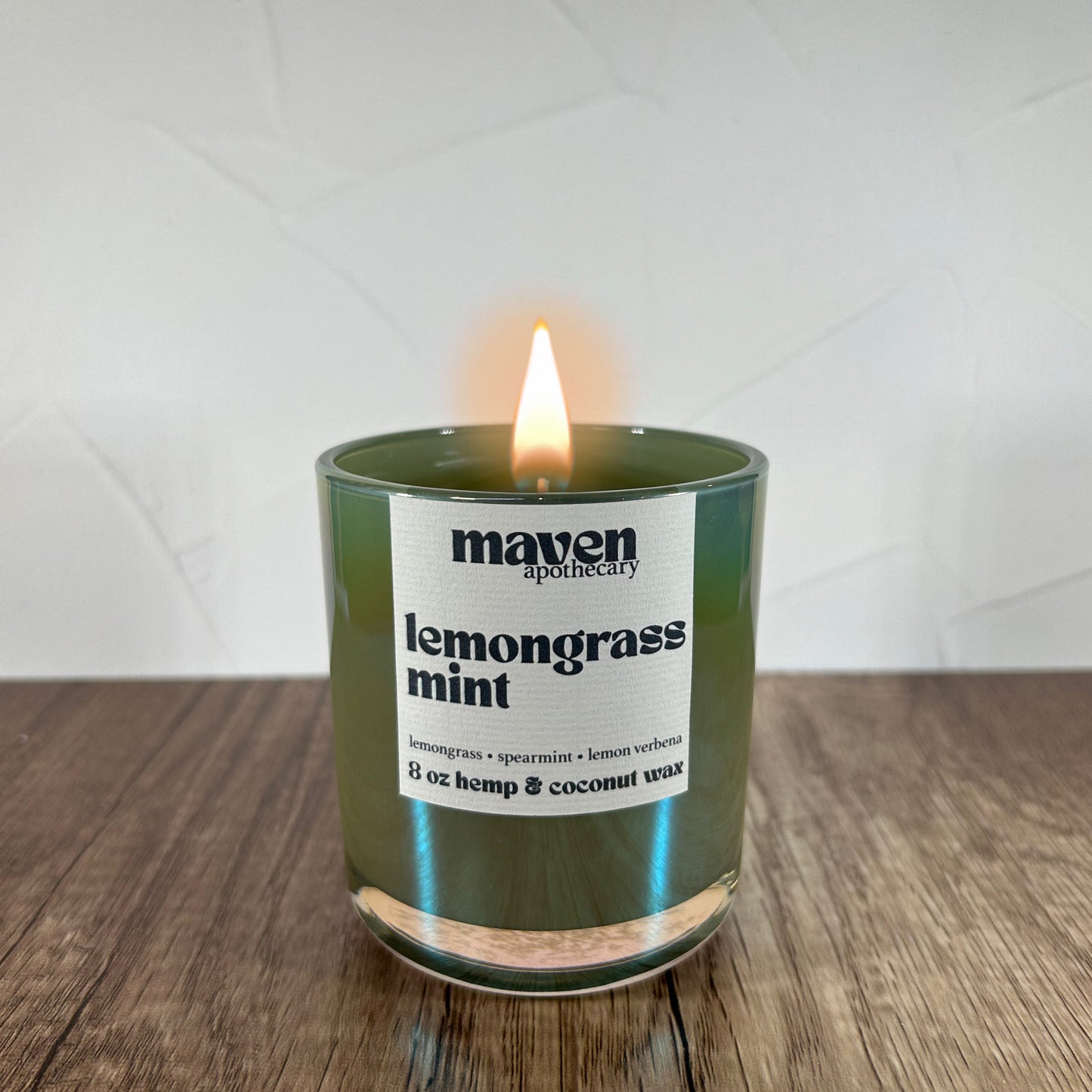 Lemongrass Mint Hemp & Coconut Wax Candle 8oz